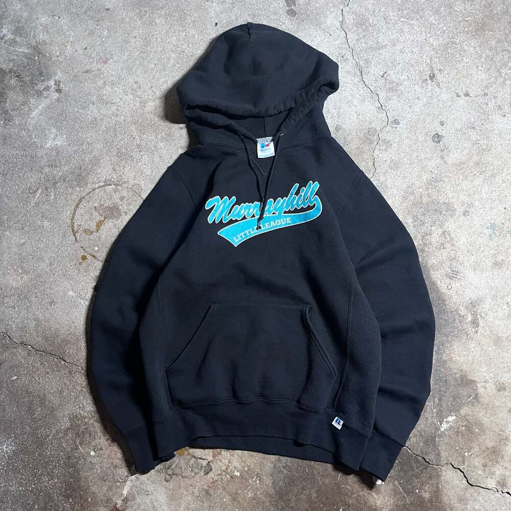 Russell Athletic Black Hoodie with Murrayhill Little League Blue Script Logo
